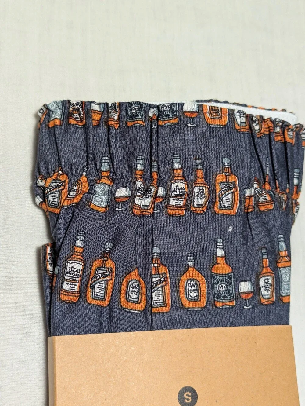 NWT J. Crew Men's Woven Boxer Shorts Whiskey Bar Print 100% Cotton Size Small